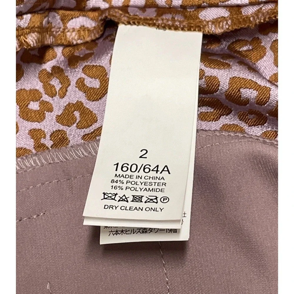 NEW KATE SPADE Flora Leopard Jacquard Cropped Pants‎ Creased Legs Women's 2